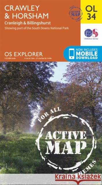 Crawley & Horsham, Cranleigh & Billingshurst Ordnance Survey 9780319469521 Ordnance Survey - książka