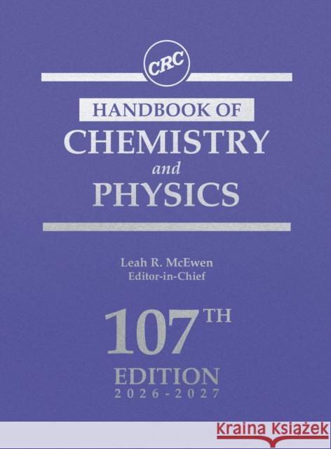 CRC Handbook of Chemistry and Physics Leah R. McEwen 9781041194620 CRC Press - książka
