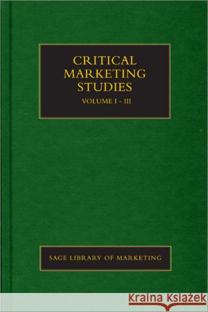 Critical Marketing Studies Mark Tadajewski 9781847875709  - książka