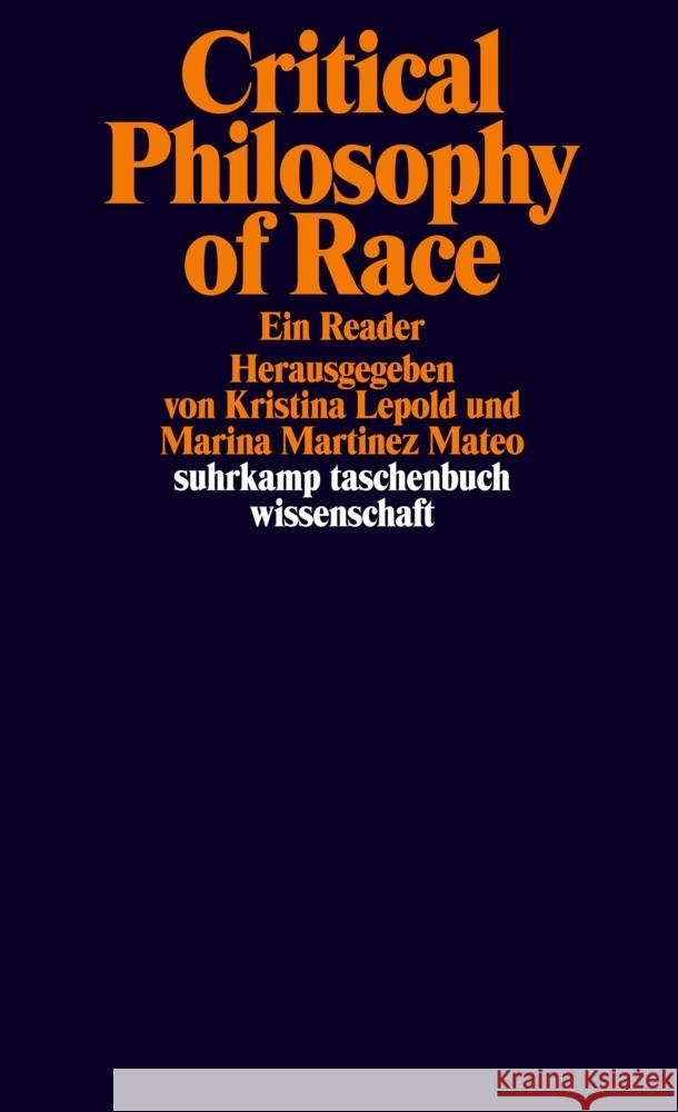 Critical Philosophy of Race  9783518299449 Suhrkamp Verlag - książka