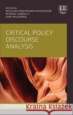 Critical Policy Discourse Analysis Nicolina Montesano Montessori Michael Farrelly Jane Mulderrig 9781788974950 Edward Elgar Publishing Ltd - książka