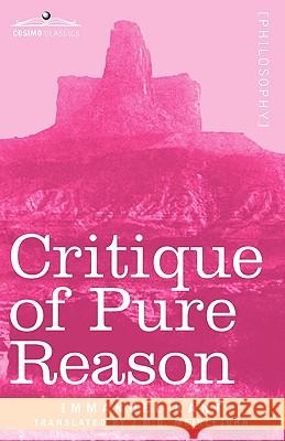 Critique of Pure Reason Immanuel Kant 9781605204499 BERTRAMS PRINT ON DEMAND - książka