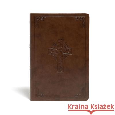 CSB Large Print Personal Size Reference Bible, Brown Celtic Cross Leathertouch Csb Bibles by Holman 9781087731124 Holman Bibles - książka