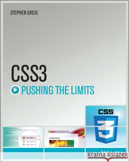 Css3 Pushing the Limits Greig, Stephen 9781118652633  - książka