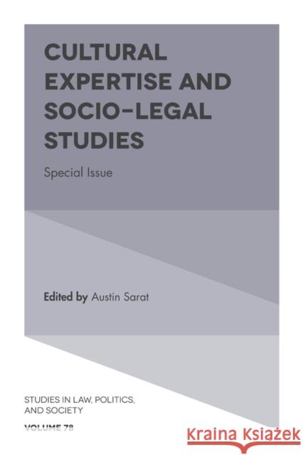 Cultural Expertise and Socio-Legal Studies: Special Issue Austin Sarat 9781787695160 Emerald Publishing Limited - książka