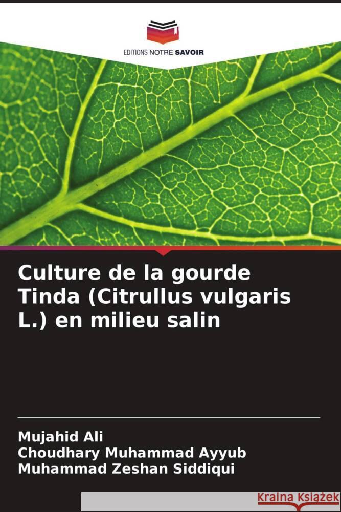 Culture de la gourde Tinda (Citrullus vulgaris L.) en milieu salin Ali, Mujahid, Ayyub, Choudhary Muhammad, Siddiqui, Muhammad Zeshan 9786208573003 Editions Notre Savoir - książka