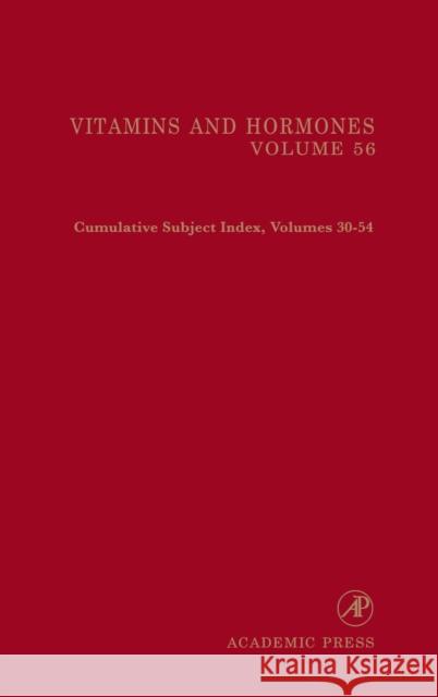 Cumulative Subject Index: Volume 56 Litwack, Gerald 9780127098562 Academic Press - książka
