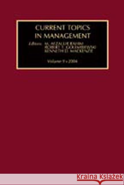 Current Topics in Management: Volume 9 Golembiewski, Robert 9780765802699 Transaction Publishers - książka