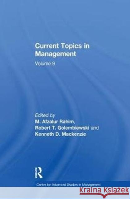 Current Topics in Management: Volume 9  9781138508941  - książka