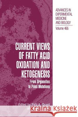 Current Views of Fatty Acid Oxidation and Ketogenesis: From Organelles to Point Mutations Quant, Patti A. 9781475772111 Springer - książka