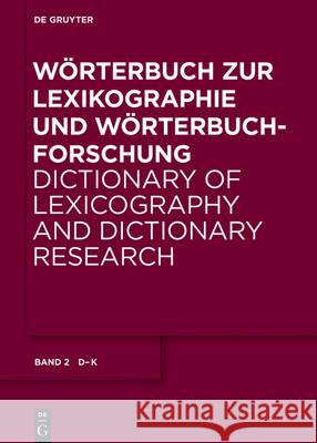 D - H Herbert Ernst Wiegand, Michael Beißwenger, Rufus H. Gouws 9783110340945 De Gruyter (JL) - książka