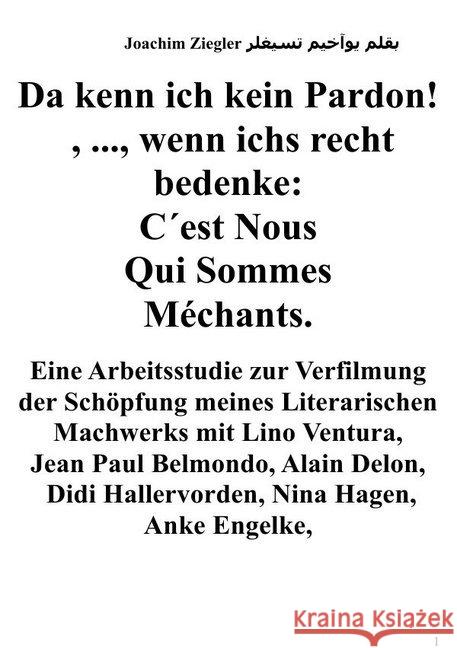 Da kenn ich kein Pardon! , ..., wenn ichs recht bedenke: C est Nous Qui Sommes Méchants. Arbeitsstudie zur Verfilmung Ziegler, Joachim 9783746780290 epubli - książka