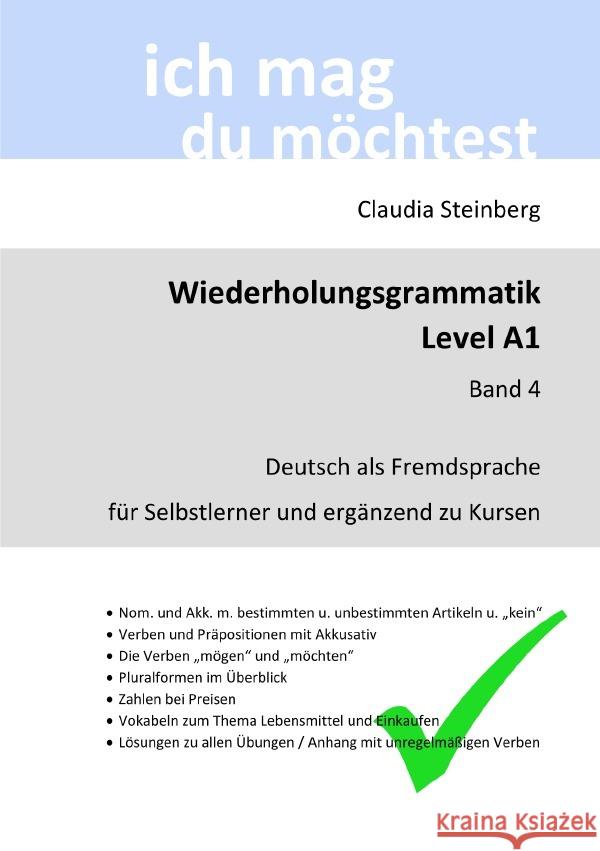 DaF - Wiederholungsgrammatik A1 - Band 4 Steinberg, Claudia 9783757555603 epubli - książka