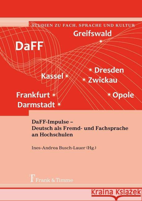 DaFF-Impulse - Deutsch als Fremd- und Fachsprache an Hochschulen  9783732905454 Frank & Timme - książka