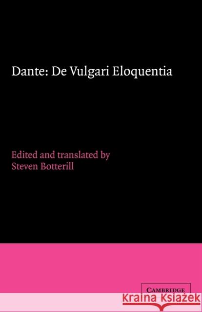 Dante: de Vulgari Eloquentia Dante 9780521409230 Cambridge University Press - książka