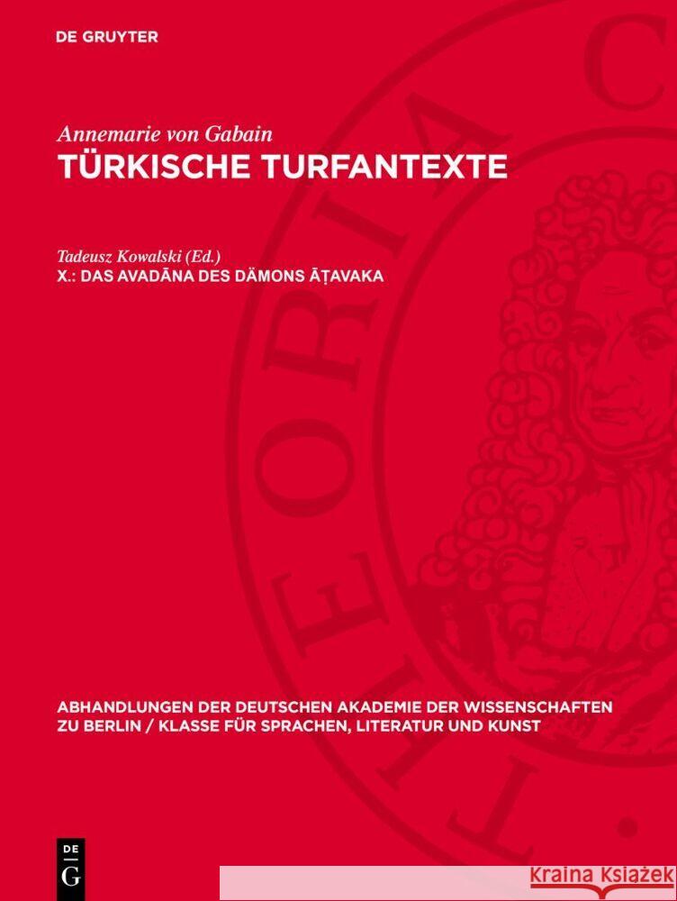 Das Avadāna Des D?mons Āṭavaka Tadeusz Kowalski 9783112735046 de Gruyter - książka