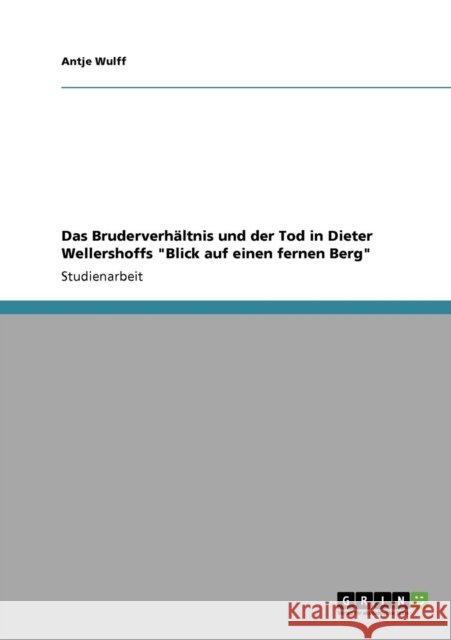 Das Bruderverhältnis und der Tod in Dieter Wellershoffs Blick auf einen fernen Berg Wulff, Antje 9783640284986 Grin Verlag - książka