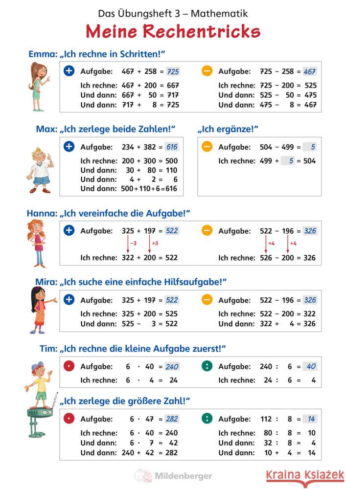 Das Übungsheft Mathematik 3 - Poster Meine Rechentricks Simon, Nina, Simon, Hendrik 9783619357567 Mildenberger - książka