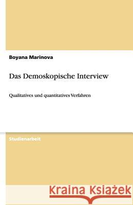 Das Demoskopische Interview Boyana Marinova 9783640504114 Grin Verlag - książka