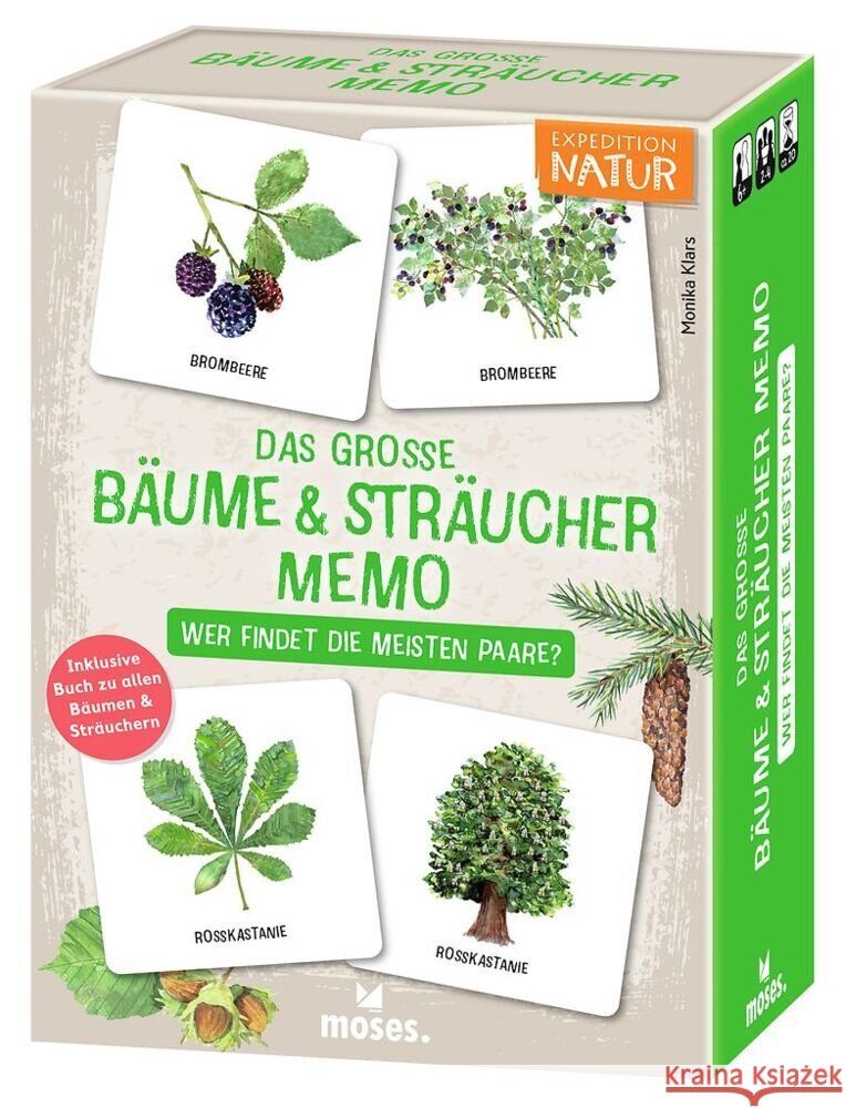 Das große Bäume & Sträucher Memo Klars, Monika 4033477098887 moses. Verlag - książka