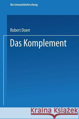 Das Komplement Robert Doerr 9783662407691 Springer - książka