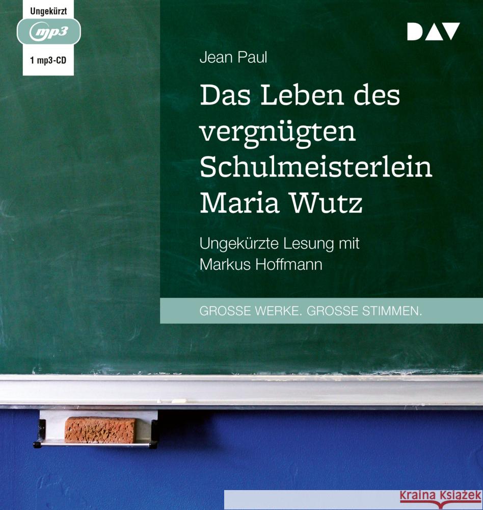 Das Leben des vergnügten Schulmeisterlein Maria Wutz, 1 Audio-CD, 1 MP3 Paul, Jean 9783742429971 Der Audio Verlag, DAV - książka