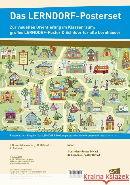 Das LERNDORF-Posterset, 33 Poster : Zur visuellen Orientierung im Klassenraum: großes LERNDORF-Poster & Schilder für alle Lernhäuser. 1 farbiges DIN-A2-Poster, 32 farbige DINA4-Poster, 1. bis 4. Klass Brembt-Liesenberg, Iris; Köhlert, Bettina; Reimann, Anke 9783403104445 AOL-Verlag in der AAP Lehrerfachverlage GmbH - książka