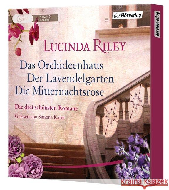 Das Orchideenhaus - Der Lavendelgarten - Die Mitternachtsrose, 4 MP3-CDs : Die drei schönsten Romane. Vollständige Lesung. Die große Box Riley, Lucinda 9783844531855 DHV Der HörVerlag - książka