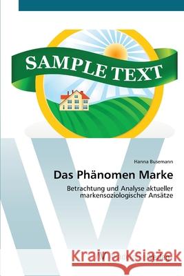 Das Phänomen Marke Busemann, Hanna 9783639397239 AV Akademikerverlag - książka