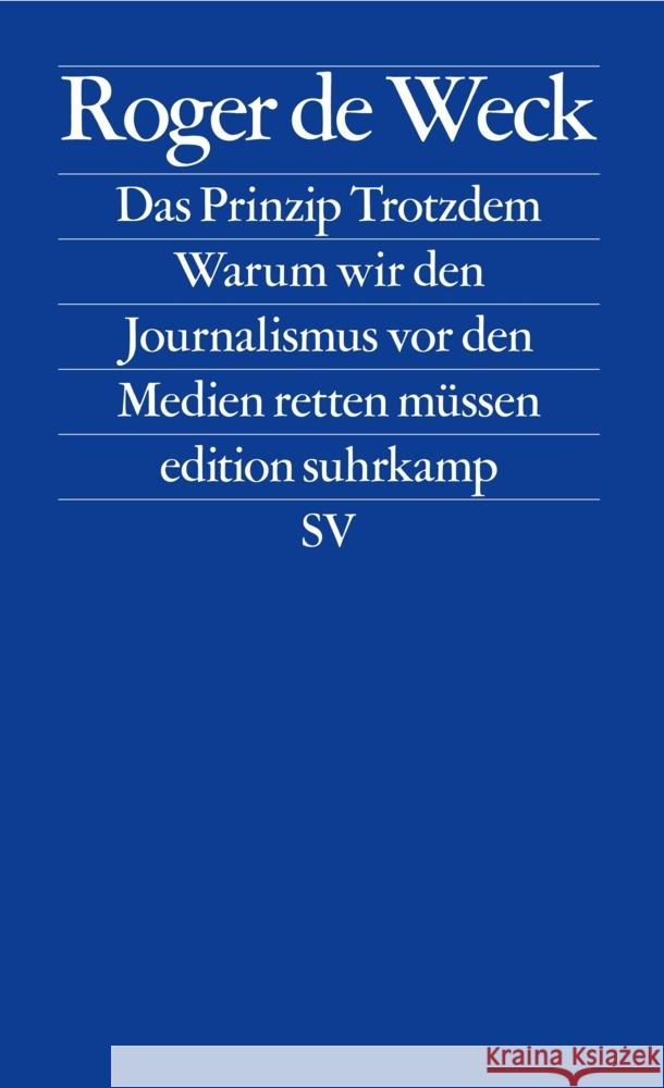 Das Prinzip Trotzdem Weck, Roger de 9783518128633 Suhrkamp - książka