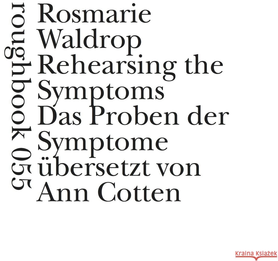 Das Proben der Symptome Waldrop, Rosmarie 9783906050683 Engeler - książka