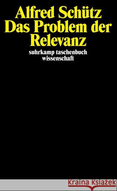 Das Problem der Relevanz Schütz, Alfred 9783518279717 Suhrkamp - książka