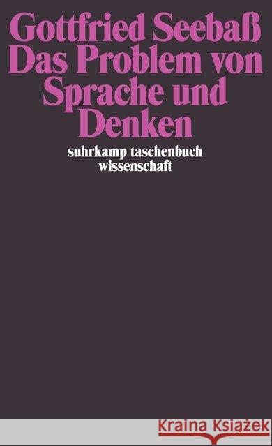 Das Problem von Sprache und Denken Seebaß, Gottfried 9783518278796 Suhrkamp - książka