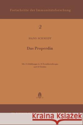 Das Properdin H. Schmidt 9783798501652 Not Avail - książka