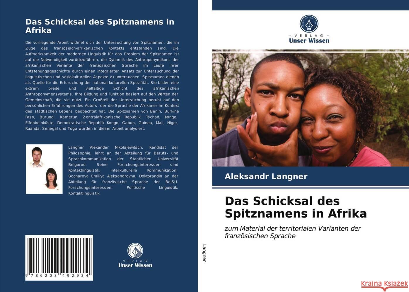 Das Schicksal des Spitznamens in Afrika Langner, Aleksandr 9786203492934 Verlag Unser Wissen - książka