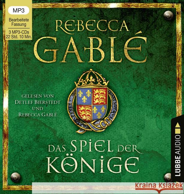 Das Spiel der Könige, 3 Audio-CD, MP3 : Historischer Roman. . , Lesung. Gekürzte Ausgabe Gablé, Rebecca 9783785781647 Bastei Lübbe - książka