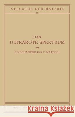Das Ultrarote Spektrum Na Schaefer Na Matossi 9783709158500 Springer - książka