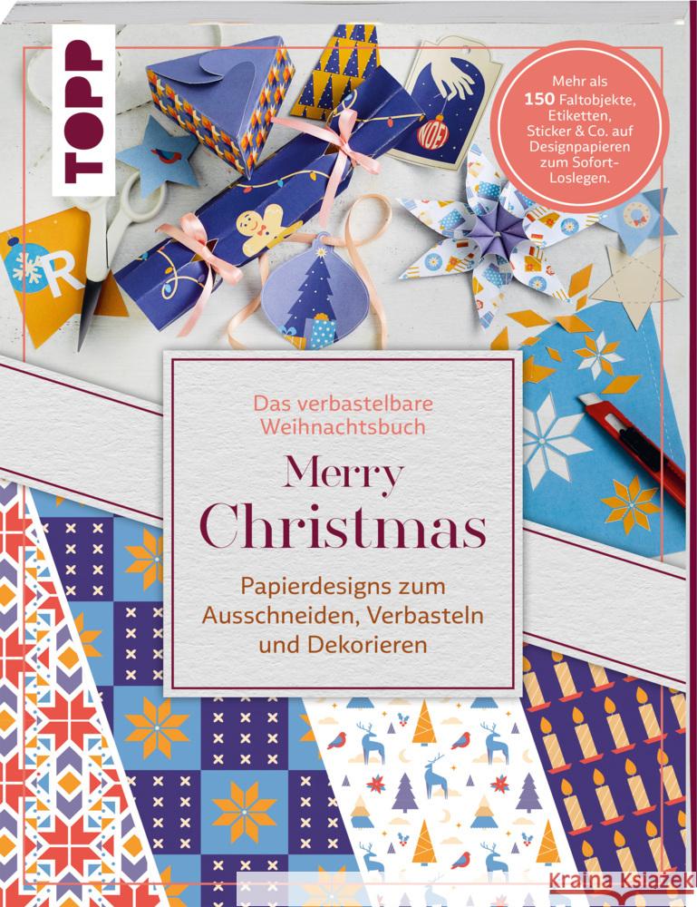 Das verbastelbare Weihnachtsbuch: Merry Christmas. Papierdesigns zum Ausschneiden, Verbasteln und Dekorieren. Lindgrün, Louise 9783735853035 Frech - książka