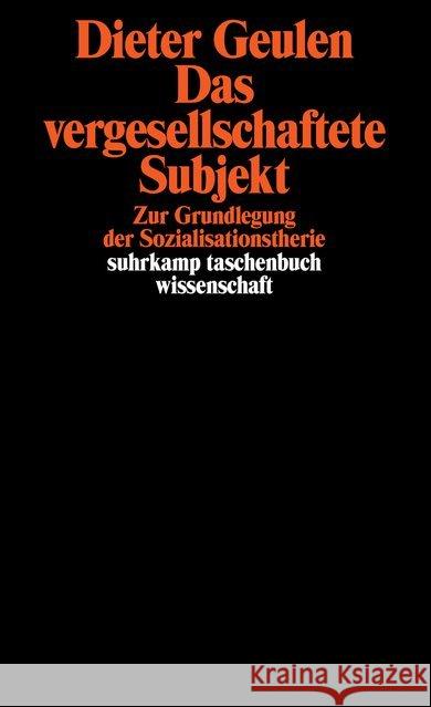 Das vergesellschaftete Subjekt Geulen, Dieter 9783518281864 Suhrkamp - książka