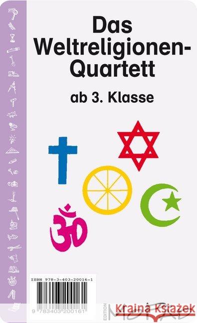 Das Weltreligionen-Quartett (Kartenspiel) : ab 3. Klasse Wehren, Bernd 9783403200161 Persen Verlag in der AAP Lehrerfachverlage Gm - książka