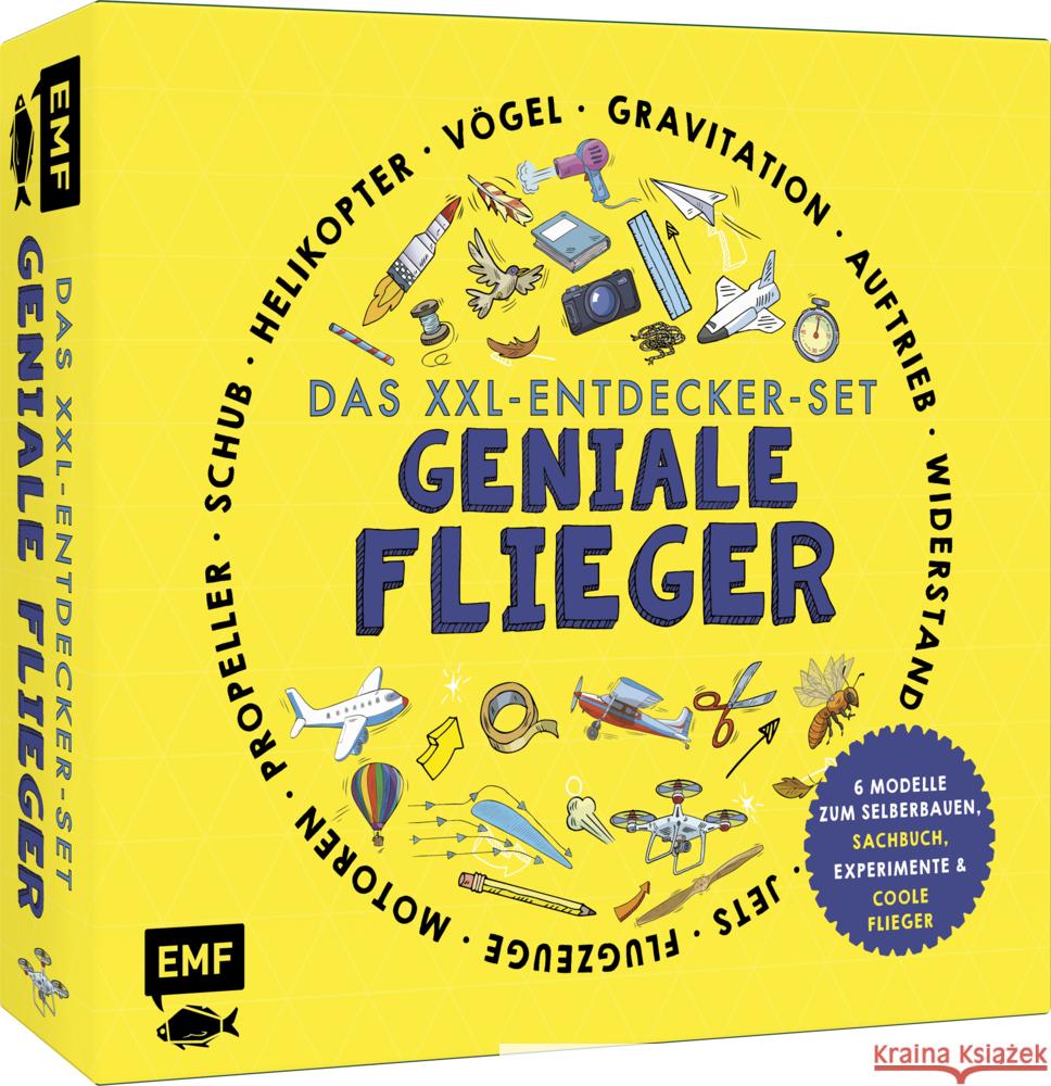 Das XXL-Entdecker-Set - Geniale Flieger: Mit 6 Modellen zum Selberbauen, Sachbuch, Experimenten und faszinierenden Flugmaschinen Dickmann, Nancy 9783745918342 Edition Michael Fischer - książka