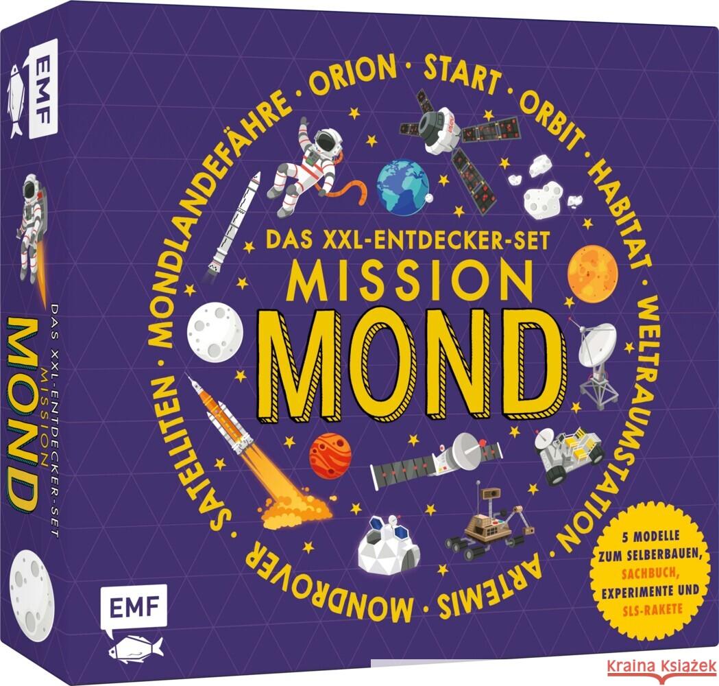 Das XXL-Entdecker-Set - Mission Mond: 5 Modelle zum Selberbauen, Sachbuch, Experimente und Rakete Hubbard, Ben 9783745926804 Edition Michael Fischer - książka