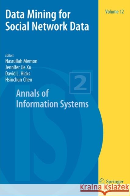 Data Mining for Social Network Data Memon 9781441962867 SPRINGER - książka