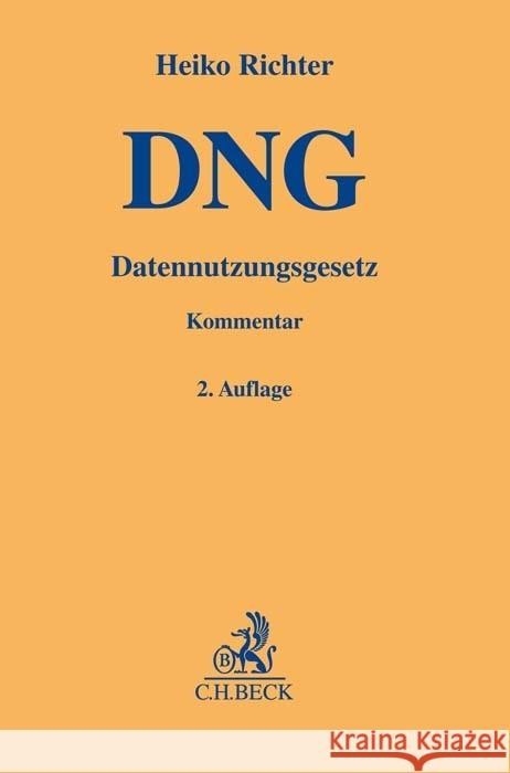 Datennutzungsgesetz Richter, Heiko 9783406780073 Beck Juristischer Verlag - książka