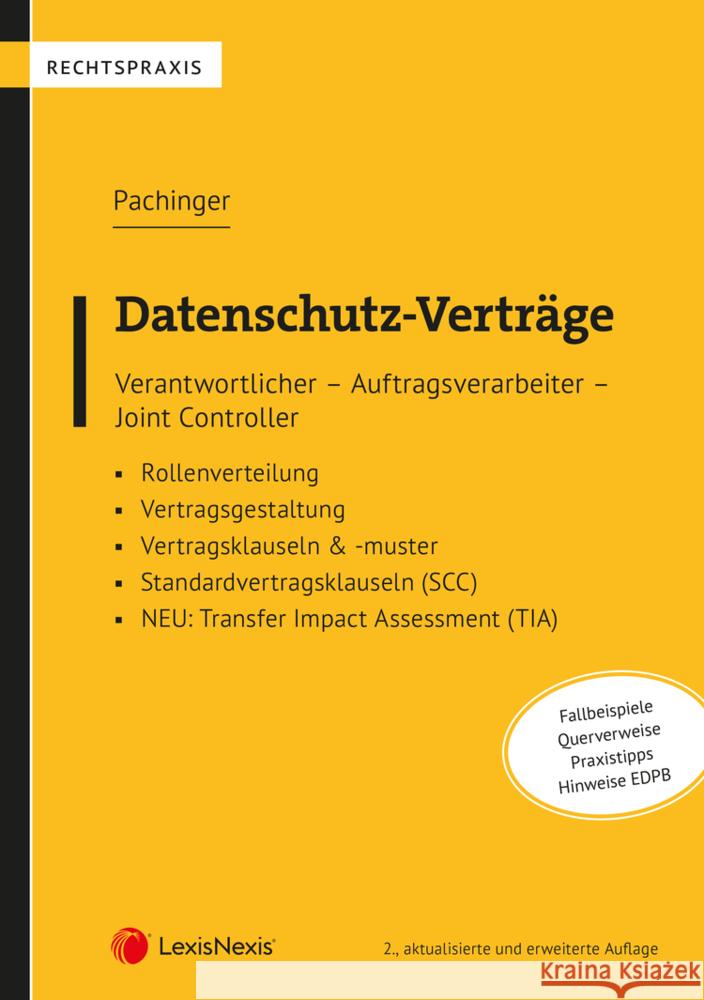 Datenschutz-Verträge Pachinger, Michael M. 9783700782834 LexisNexis Österreich - książka