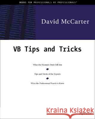 David McCarter's VB Tips and Techniques David McCarter 9781893115224 APress - książka
