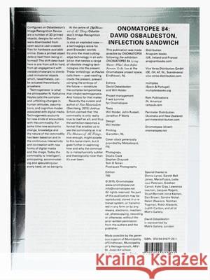 David Osbaldeston: Inflection Sandwich  9789491677281 Onomatopee - książka