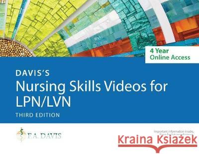 Davis's Nursing Skills Videos for Lpn/LVN 4-Year Online 3e Access Card  9780803677524 F. A. Davis Company - książka