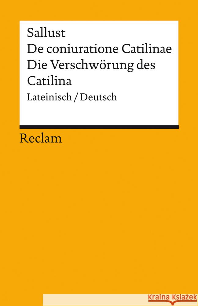 De coniuratione Catilinae / Die Verschwörung des Catilina Sallust 9783150141700 Reclam, Ditzingen - książka