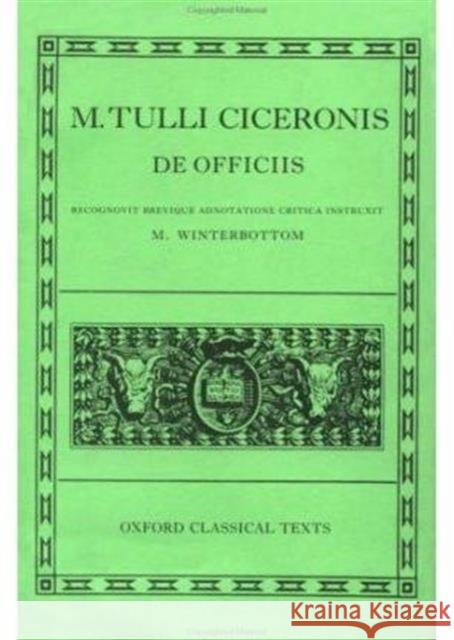 de Officiis Cicero 9780198146735 Oxford University Press - książka